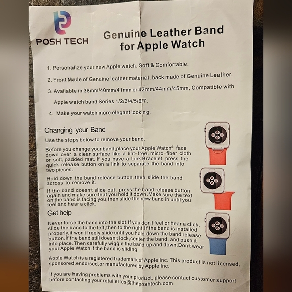 Posh Tech Glittery Genuine Leather Apple Watch Band - Picture 2 of 3
